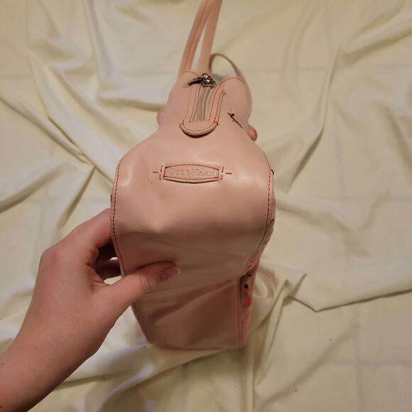 Cole Haan Pink Leather Embroidered Floral Woman's Handbag Y2K - Picture 4 of 8